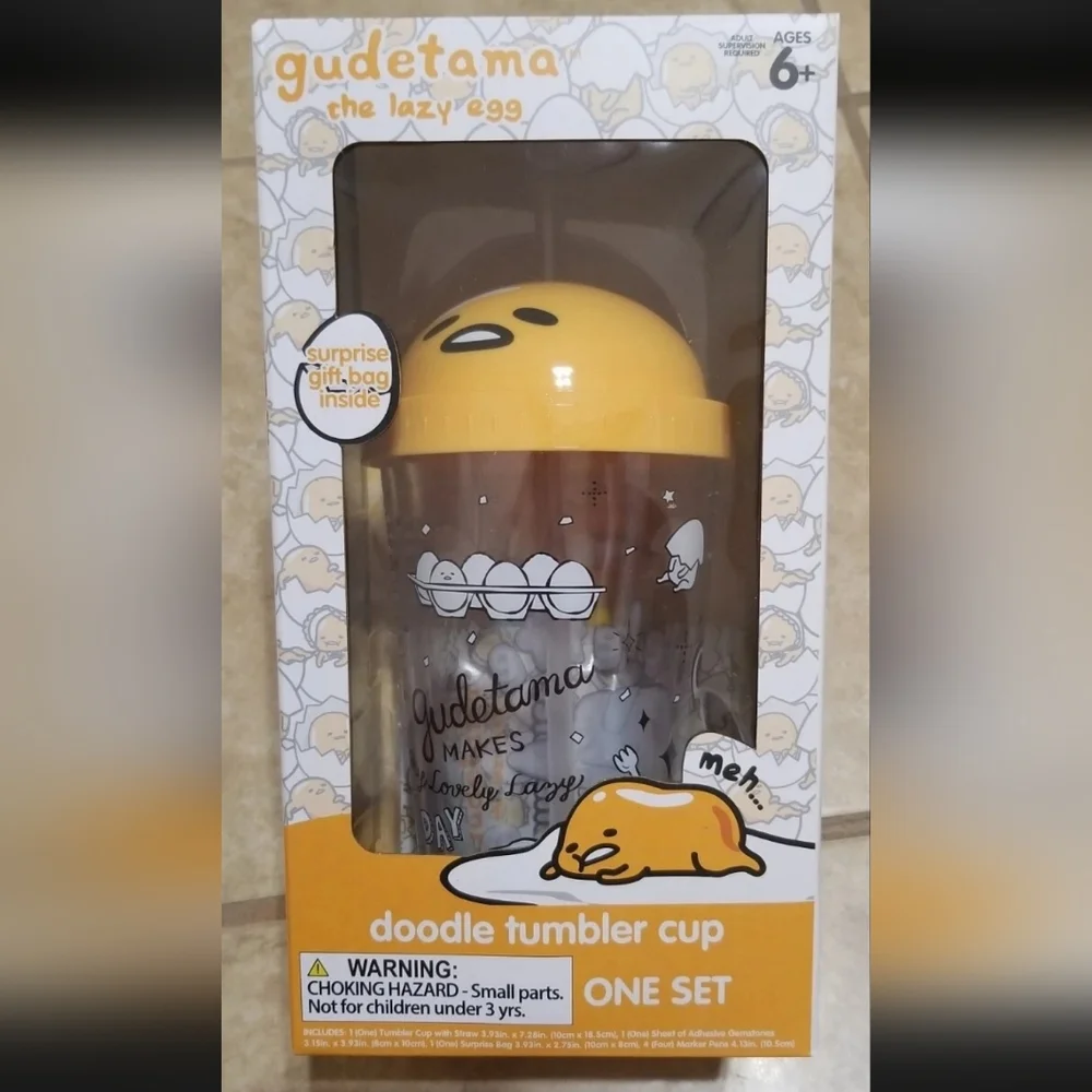Sanrio Gudetama Doodle Tumbler One Set